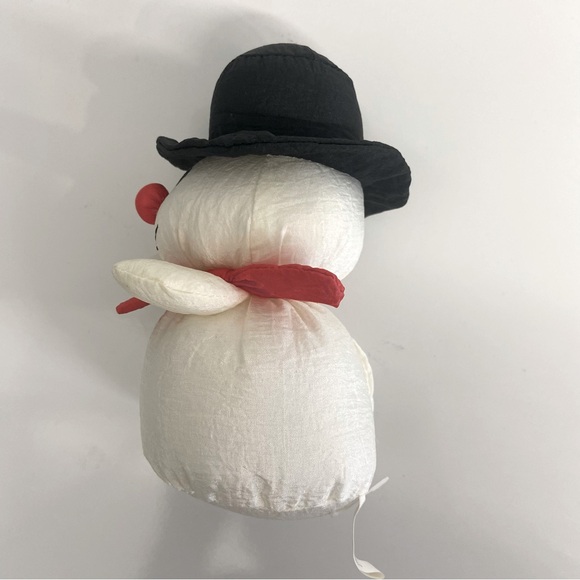 Vintage Sears Soft Dreams Nylon Snowman 5" stuffed toy plush 1980s Christmas - Picture 5 of 8